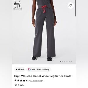 NWT FIGS High Waisted Isabel Wide Leg Scrub Pants